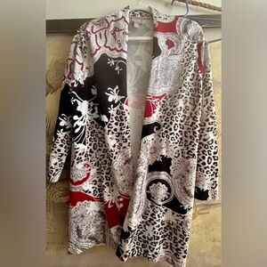 * Chico’s Boho Multi Print Open Long Cardigan Sweater SZ 1 = Medium *